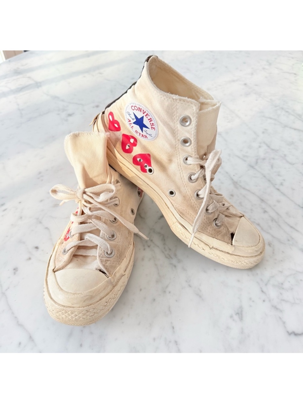 Converse Comme des Garçons PLAY Chuck 70 Multi Heart Sneakers High Top Womens 8